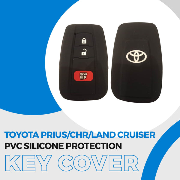 Toyota Prius/CHR/Land Cruiser PVC Silicone Protection Key Cover 3 Button Black