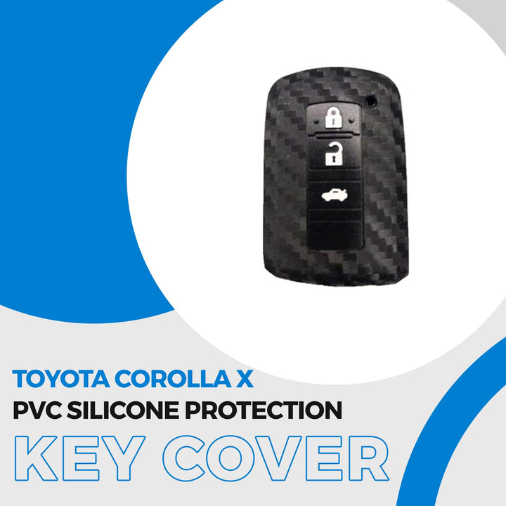 Toyota Corolla X PVC Silicone Protection Key Cover Carbon Fiber - Model 2017-2022