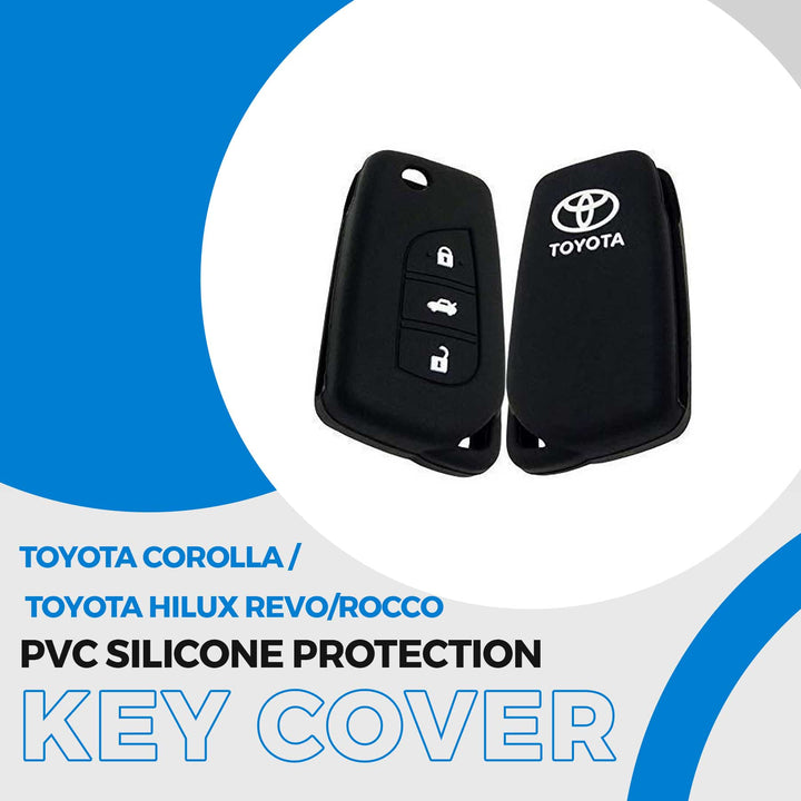 Toyota Corolla / Toyota Hilux Revo/Rocco PVC Silicone Protection Key Cover Jack Knife 3 Button