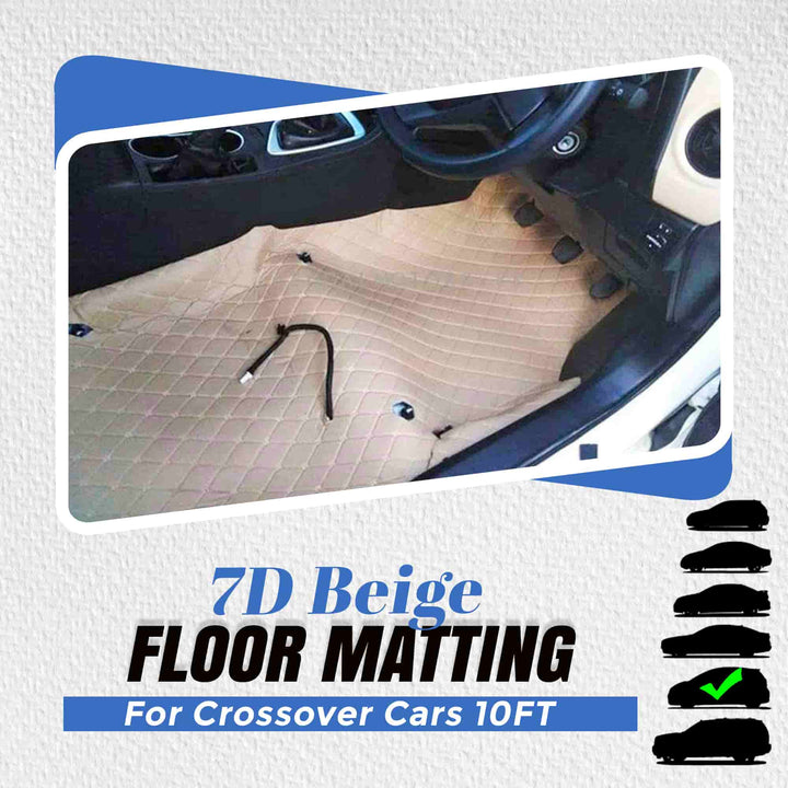 7D Beige Beige Floor Matting For Crossover Cars 10FT