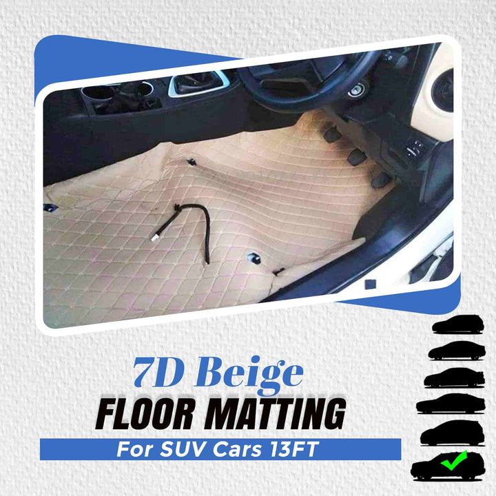 7D Beige Floor Matting For SUV Cars 13FT