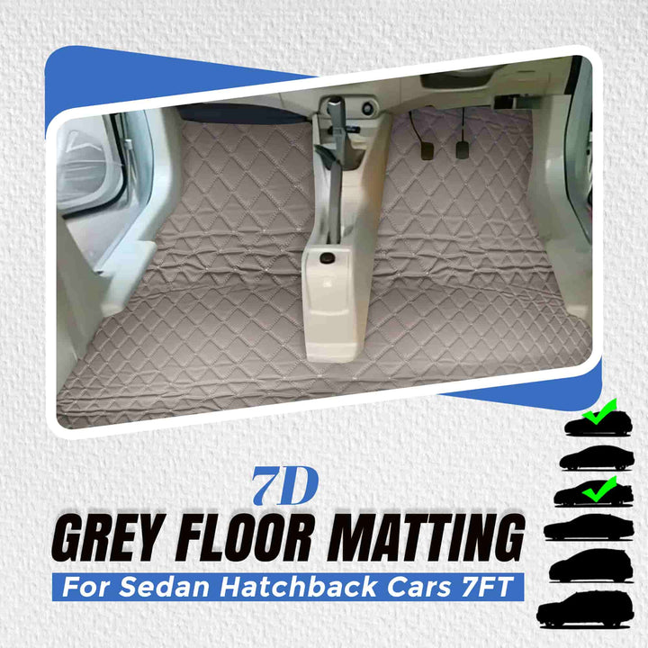 7D Grey Floor Matting For Sedan Hatchback Cars 7FT