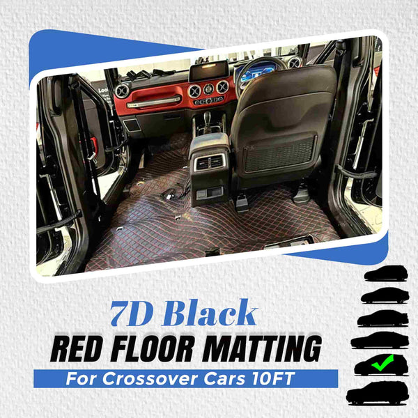 7D Black Red Floor Matting For Crossover Cars 10FT