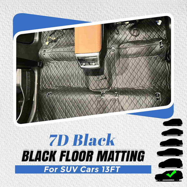 7D Black Black Floor Matting For SUV Cars 13FT