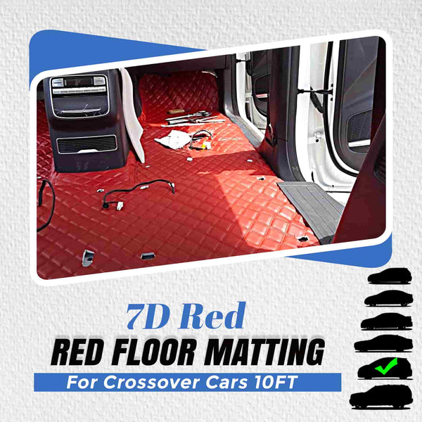 7D Red Red Floor Matting For Crossover Cars 10FT