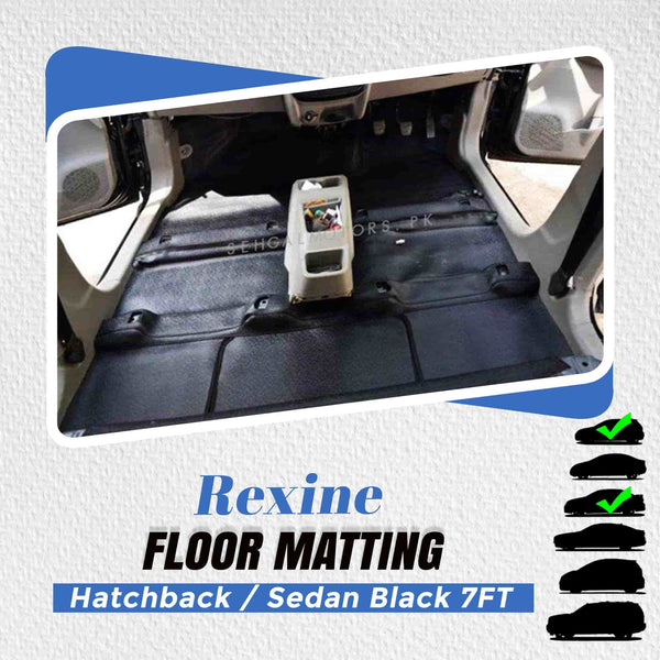 Rexine Floor Matting Hatchback / Sedan Black 7FT