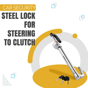 Maximus Car Security Steel Lock For Steering To Clutch - With 3 Keys Anti-Corrosion Anti Theft