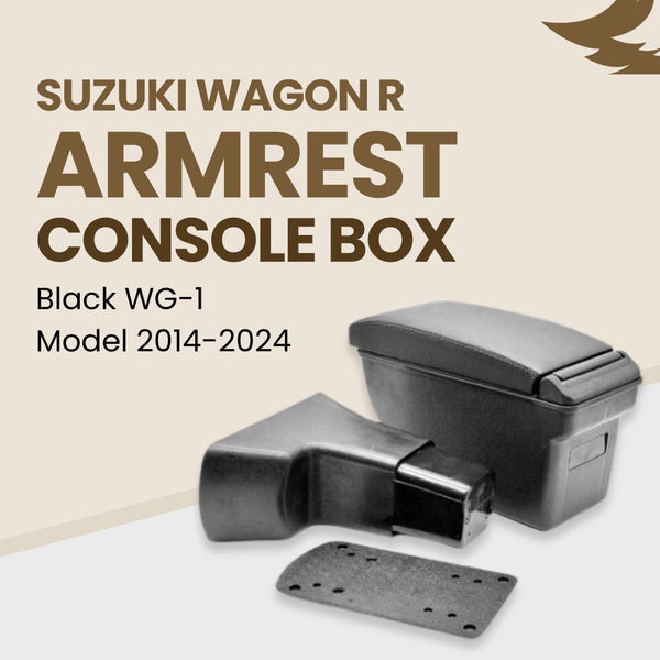 Suzuki Wagon R Armrest Console Box Black WG-1 - Model 2014-2024