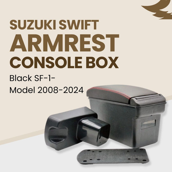 Suzuki Swift Armrest Console Box Black SF-1 Multi Stitched - Model 2008-2024