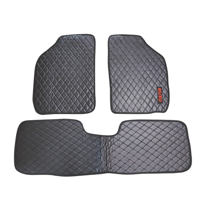 Suzuki Cultus 7D Eco Floor Mat Black Stitched Multi Color Thread 3 Pcs - Model 2017-2021