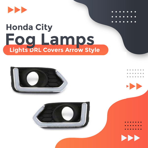 Honda City Fog Lamps Lights DRL Covers Arrow Style - Model 2021-2022