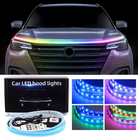 Car Hood Daytime Running Light Strip Waterproof Flexible LED Auto Decorative Atmosphere