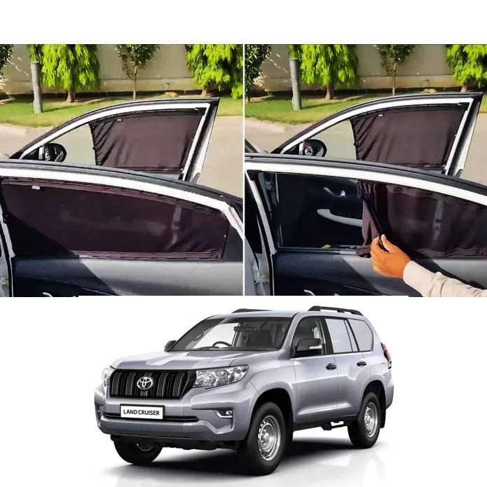 Toyota Prado FJ150 Retractable Curtains Custom Fit Sunshades - Model 2008-2024