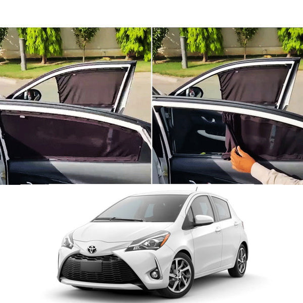 Toyota Vitz Retractable Curtains Custom Fit Sunshades - Model 2014-2019