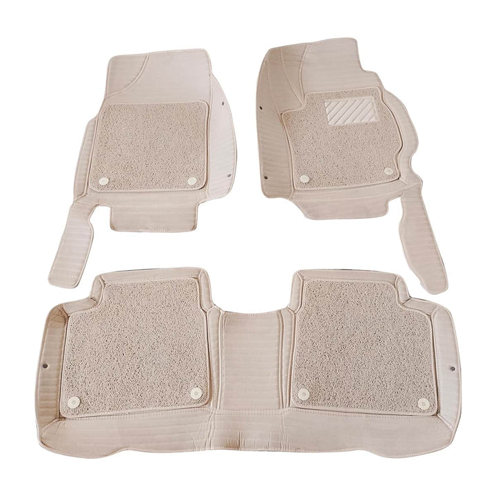 Toyota Corolla 9D Lining Floor Mats Mix Thread Beige With Beige Grass 3 Pcs - Model 2014-2024