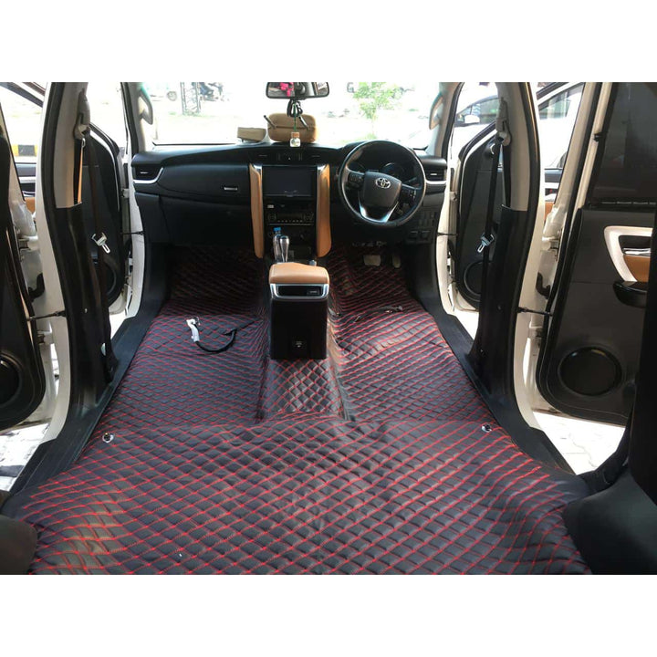 7D Black Red Floor Matting For SUV Cars 13FT