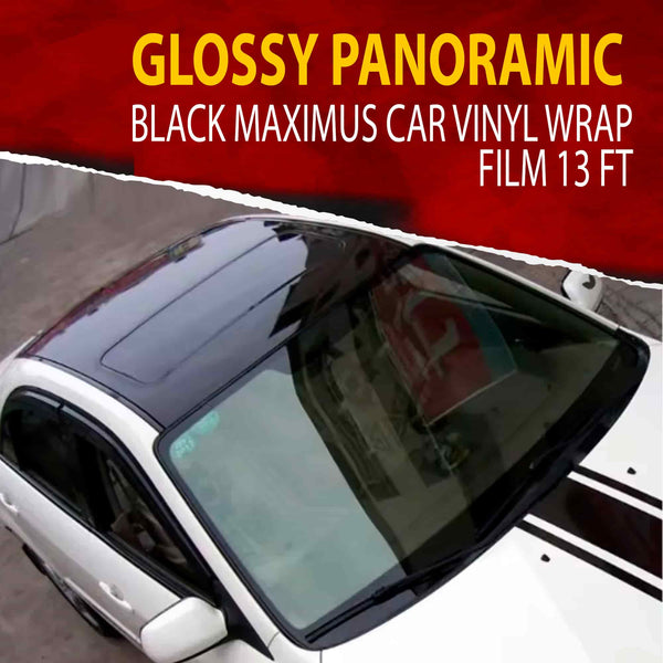 Glossy Panoramic Black Maximus Car Vinyl Wrap Film 13 FT