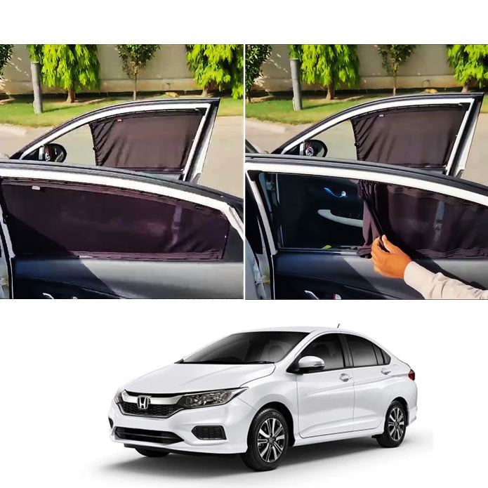 Honda City Retractable Curtains Custom Fit Sunshades- Model 2009-2021