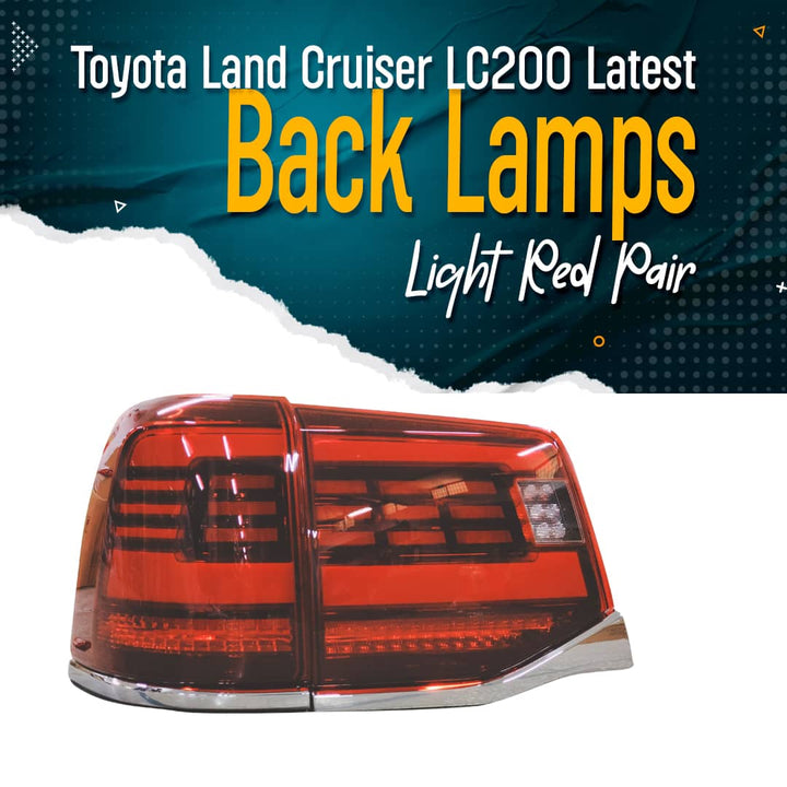 Toyota Land Cruiser LC200 Latest Sequential Back Lamps Light Red Pair - Model 2015-2021