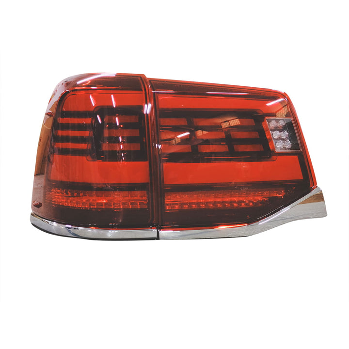 Toyota Land Cruiser LC200 Latest Sequential Back Lamps Light Red Pair - Model 2015-2021