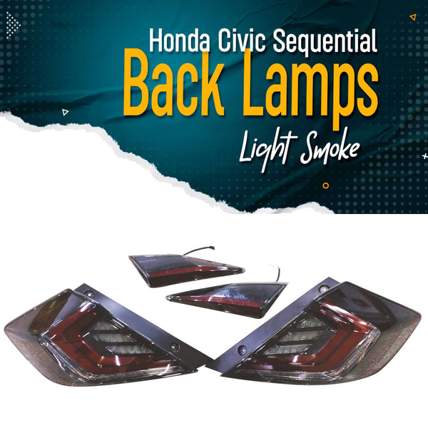 Honda Civic Sequential Back Lamps Light Smoke - Model 2016-2021