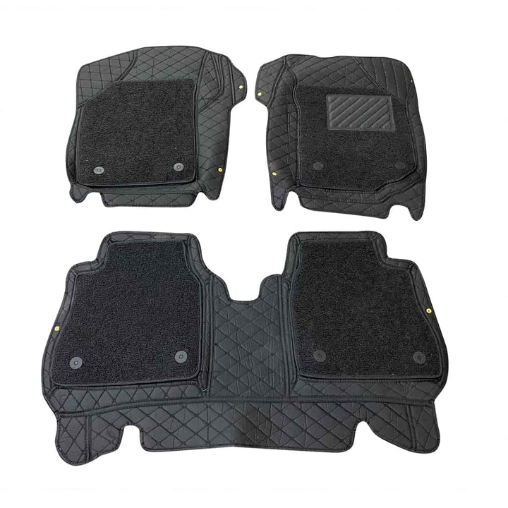 Suzuki Wagon R 9D Floor Mats Mix Thread Black With Black Grass - Model 2014-2022