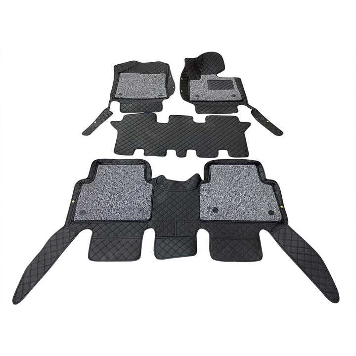 KIA Sorento 9D Floor Mats Mix Thread Black With Grey Grass 4 Pcs - Model 2021-2024