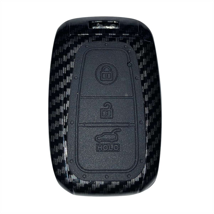 KIA Sportage Plastic Protection Key Cover Carbon Fiber With Black PVC 3 Buttons - Model 2019 -2021