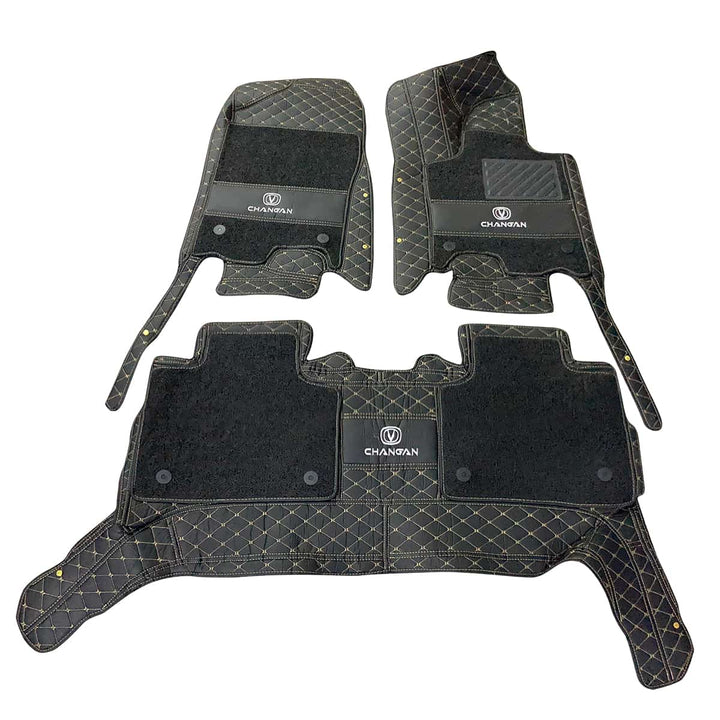 Changan Oshan X7 10D Floor Mats Mix Thread Black With Black- Model 2022-2024