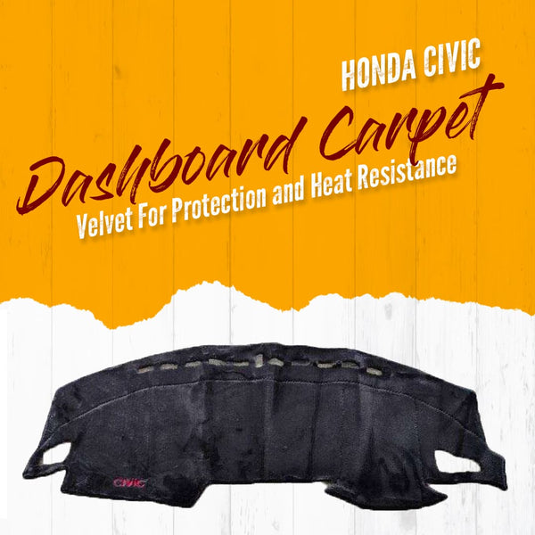 Honda Civic Dashboard Carpet Velvet Black - Model 2022-2024