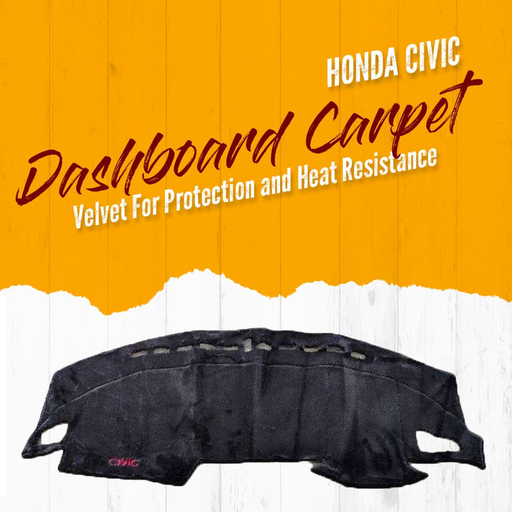 Honda Civic Dashboard Carpet Velvet Black - Model 2022-2024