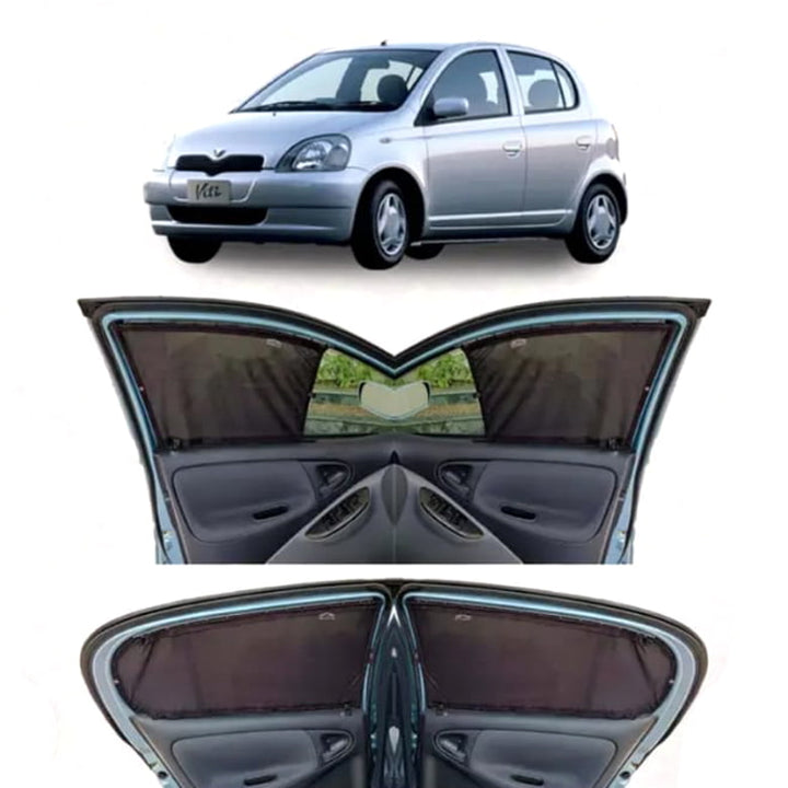 Toyota Vitz Retractable Curtains Custom Fit Sunshades - Model 2014-2019