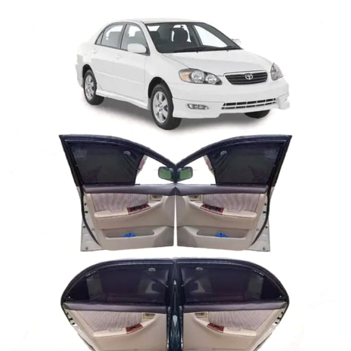 Toyota Corolla Retractable Curtains Custom Fit Sunshades - Model 2003-2008