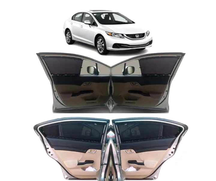 Honda Civic Rebirth Retractable Curtains Custom Fit Sunshades- Model 2013-2015