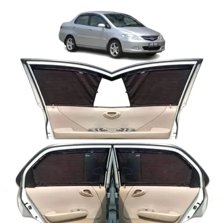 Honda City Retractable Curtains Custom Fit Sunshades- Model 2003-2008