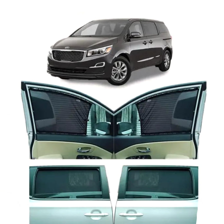 KIA Grand Carnival Retractable Curtains Custom Fit Sunshades 4 Doors - Model 2019-2022