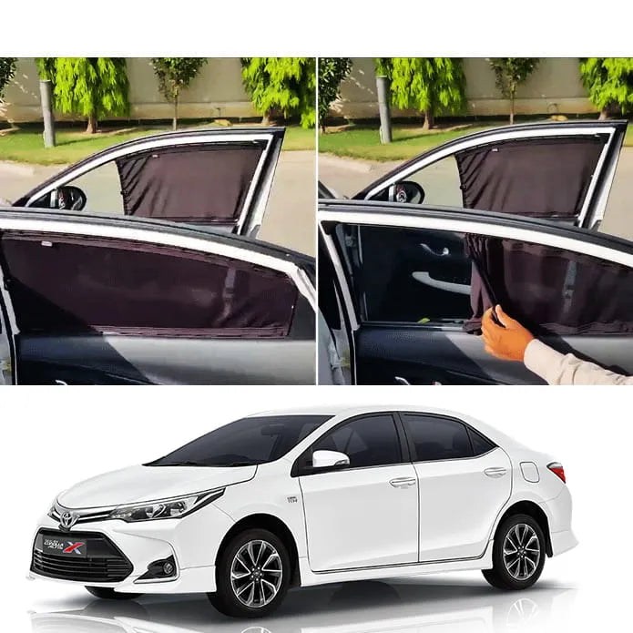 Toyota Corolla Retractable Curtains Custom Fit Sunshades - Model 2009-2014