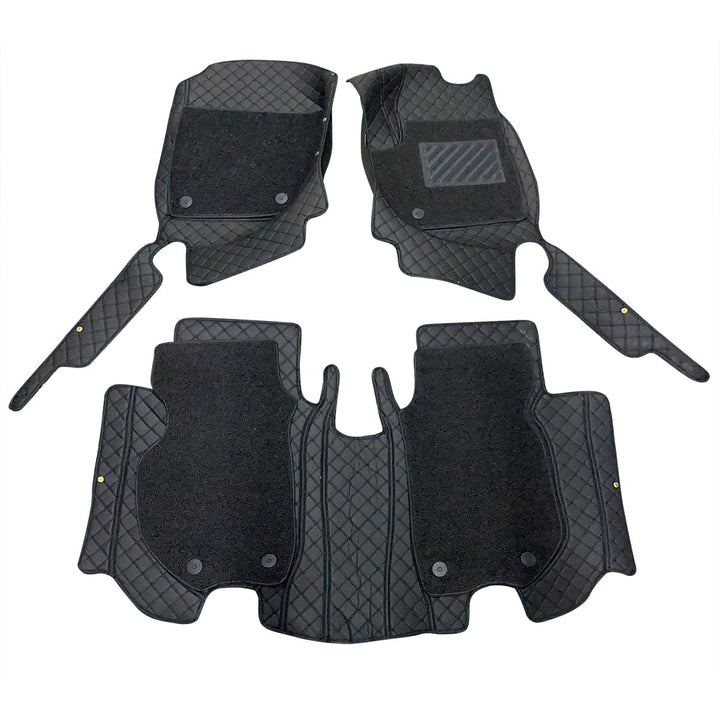 Honda Vezel 9D  Floor Mats Mix Thread Black With Black Grass 3 Pcs - Model 2013-2018