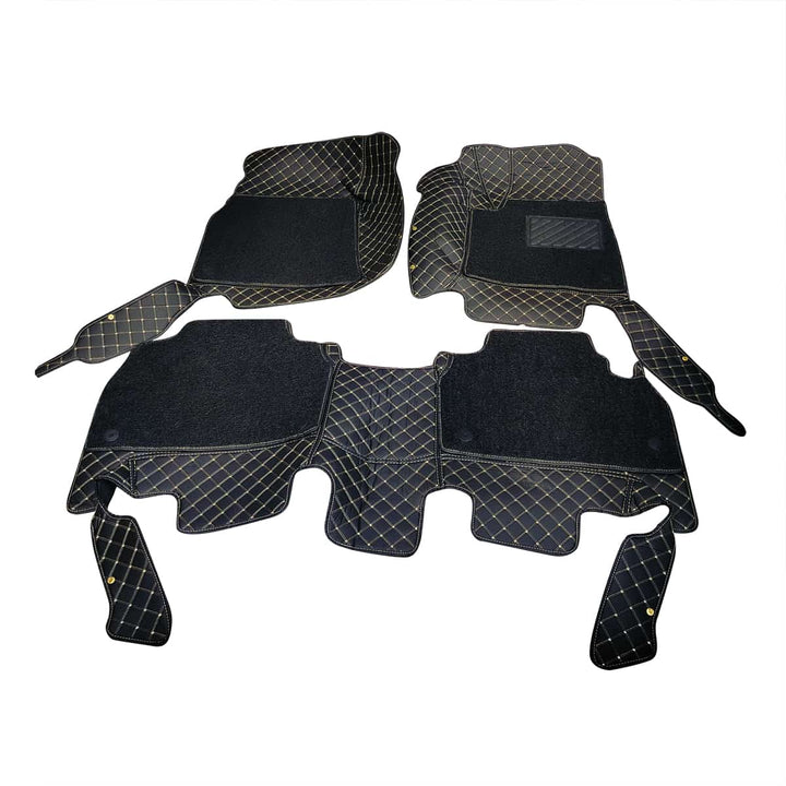 Toyota Land Cruiser 9D Floor Mats Mix Thread Black with Black Grass 3 Pcs - Model 2015-2021