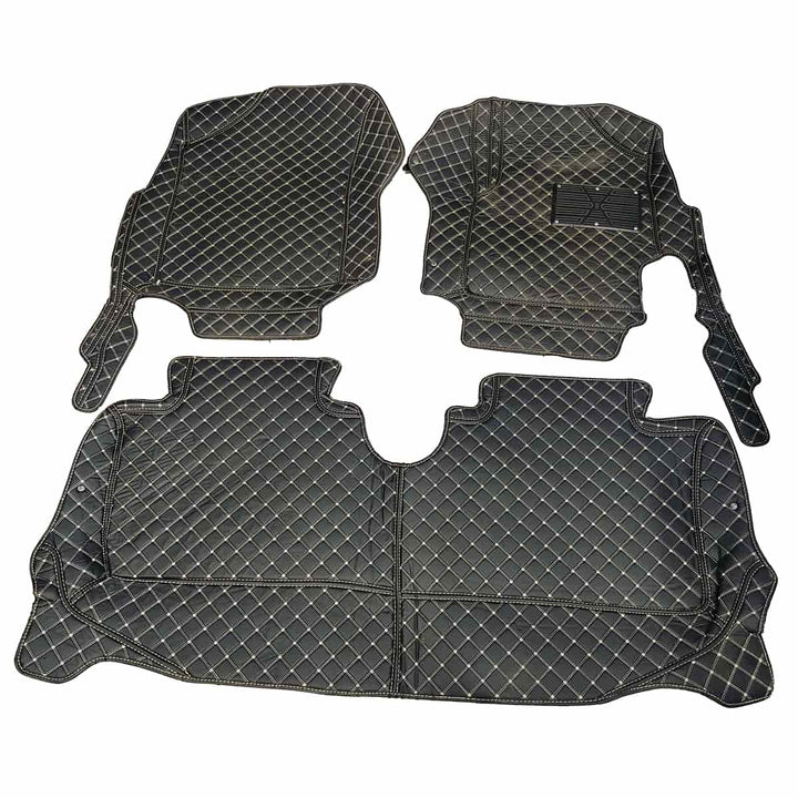 Toyota Yaris 7D Custom Floor Mat Black Multi Color Thread 3 Pcs - Model 2020-2021