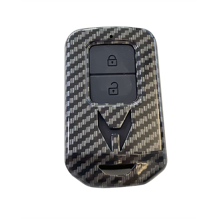 Honda Vezel Plastic Protection Key Cover Carbon Fiber With Black PVC 2 Buttons- Model 2013-2021