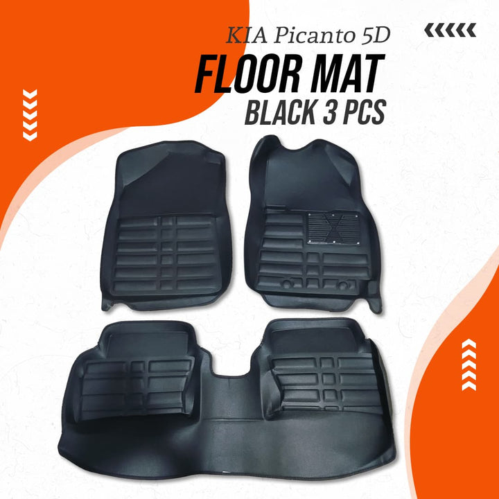 KIA Picanto 5D Floor Mat Black 3 Pcs - Model 2019-2024