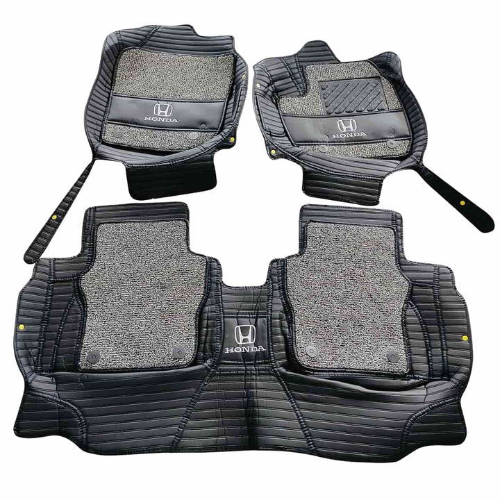 Honda City 10D Lining Floor Mat Mix Thread Black With Grey Grass 3 Pcs - Model 2022-2023