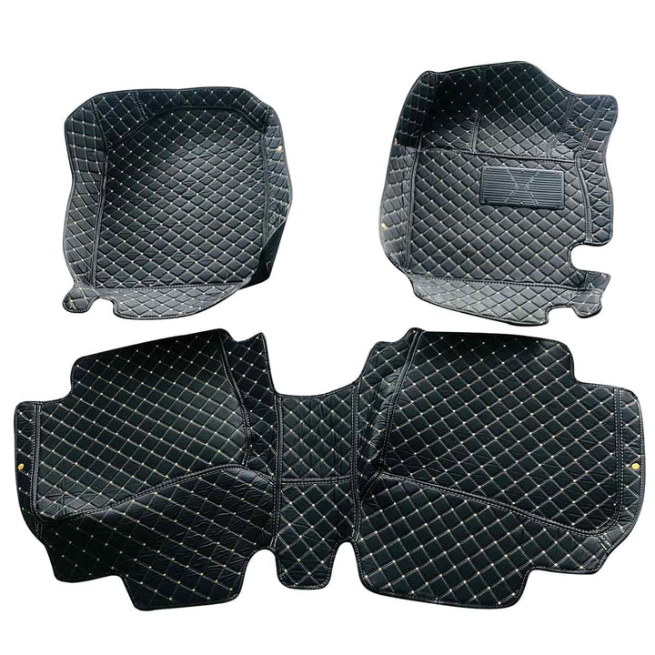 Honda BRV 7D Stitched Floor Mat Black Multi Color Thread 3 Pcs- Model 2017-2021