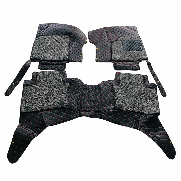 Toyota Hilux Revo/Rocco 9D Floor Mats Mix Thread Black With Grey Grass 3 Pcs