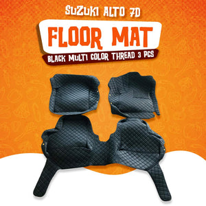 Suzuki Alto 7D Floor Mats - Black - 3 Pcs Set 2018 - 2026