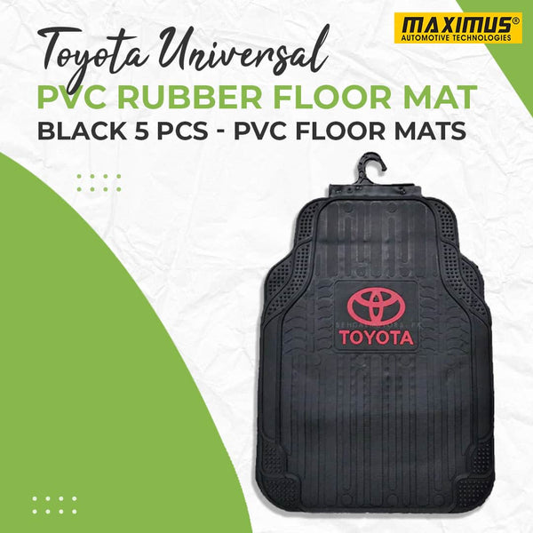 Toyota Universal PVC Rubber Floor Mat Black Mix Design - 5 Pcs