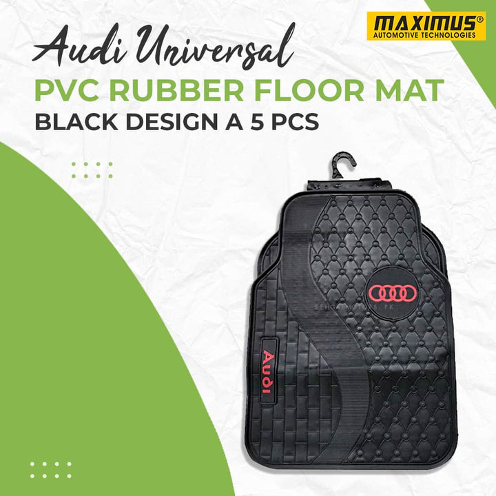 Audi Universal PVC Rubber Floor Mat Black Design A 5 Mix Design Pcs