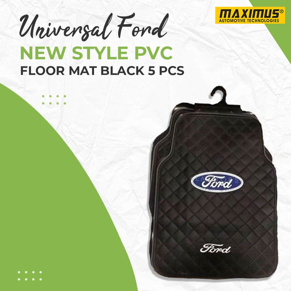 Universal Ford New Style PVC Floor Mat Black Mix Design 5 Pcs