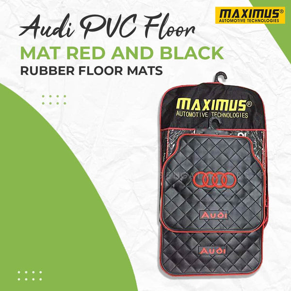 Audi PVC Floor Mat Red and Black Mix Design